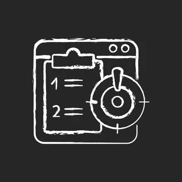 Priority task chalk white icon on dark background Illustrazione stock