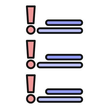 Priority task list with important exclamation marks Stock Illustration