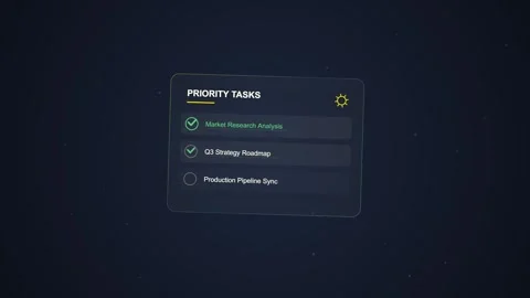 Priority Tasks List - To Do List App Interface - Minimalist Design Stock Footage 348416554