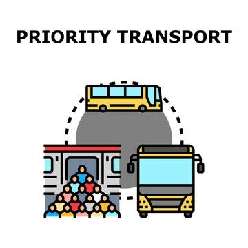 Priority transport system moving people concept illustration Stock Illustration