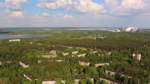 Pripyat, aerial view. 스톡 동영상 63948486