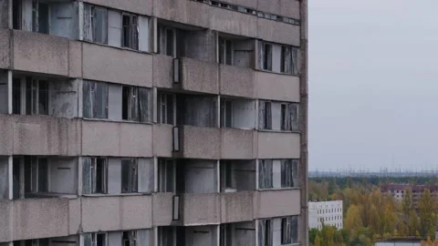 Pripyat, a panorama of the city Stock Footage 163988681