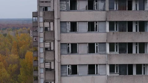 Pripyat, a panorama of the city Stock Footage 163988913
