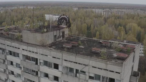 Pripyat, a panorama of the city 스톡 동영상 163989194