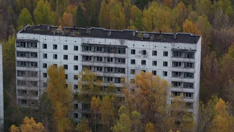 Pripyat, a panorama of the city Stock Footage 163989204