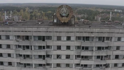 Pripyat, a panorama of the city Stock Footage 163989342