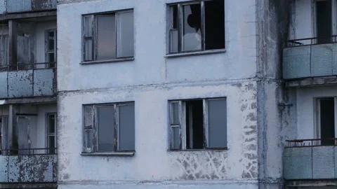 Pripyat, a panorama of the city Stock Footage 163989494