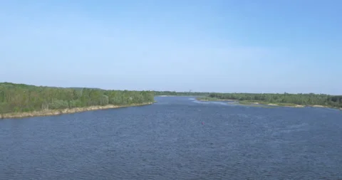 Pripyat river landscape under clear sky Stock Footage 200947026