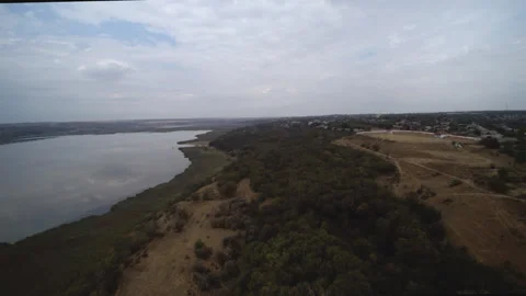 природа Украина Бессарабия Украина Aerial Shot Ukraine озеро lake Stock Footage