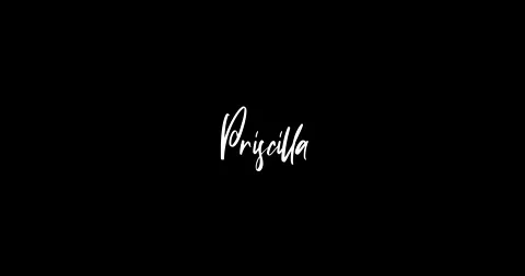 Priscilla Girl Name Cursive Calligraphy ... | Stock Video | Pond5