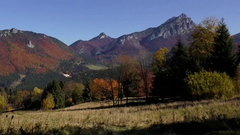 From Prislop, a view of Rozsutce. 스톡 동영상 83035221