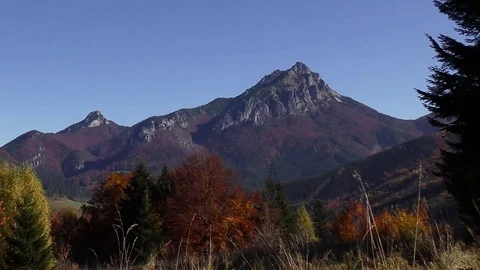 From Prislop, a view of Rozsutce. 스톡 동영상 83035279