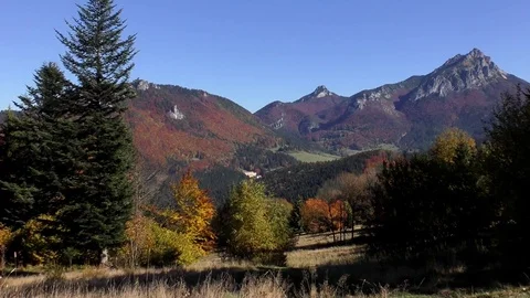 From Prislop, a view of Rozsutce. Stock-Footage 83035665