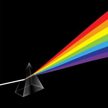 Prism. Colorful Light Rays. Ray Rainbow Spectrum Dispersion. Optical Effect.. Stockillustratie