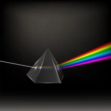 Prism. Colorful Light Rays. Ray Rainbow Spectrum Dispersion. Optical Effect.. Stockillustratie