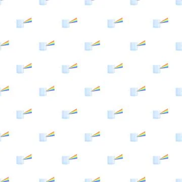 Prism dispersing white light into rainbow spectrum pattern Stock Illustration