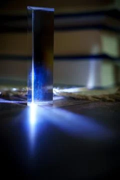 The prism emits rays of light Stock Photos