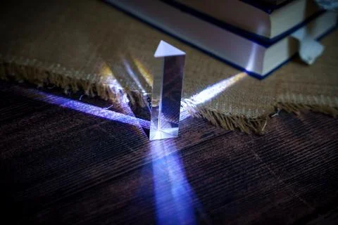 The prism emits rays of light Foto stock