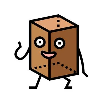 Prism geometric shape character color icon vector illustration Stock Illustration