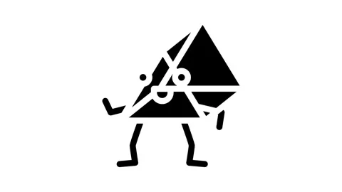 Prism geometric shape character glyph icon animation Stock Footage 326747394