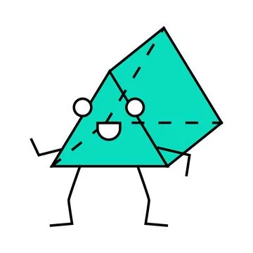 Prism geometric shape character icon color illustration 库存插图