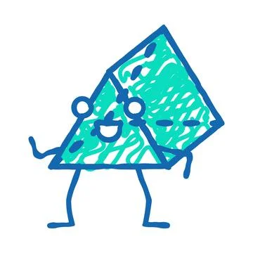 Prism geometric shape character icon doodle illustration Stock Illustration