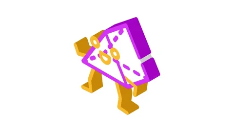 Prism geometric shape character isometric icon animation Stock Footage 327295920