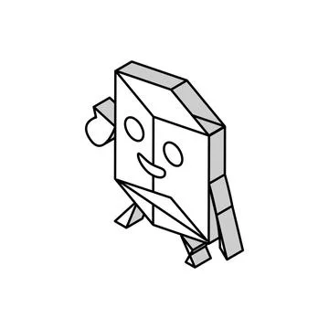 Prism geometric shape character isometric icon vector illustration Illustrazione stock
