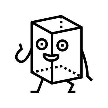 Prism geometric shape character line icon vector illustration Stock Illustration