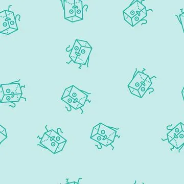 Prism geometric shape character line seamless pattern Illustrazione stock