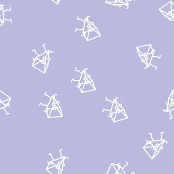 Prism geometric shape character line vector seamless pattern 库存插图
