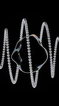 Prism gradient 3D vertical backgrounds wallpaper atom molecular structure pearl Stock Illustration