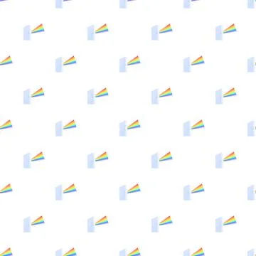 Prism light dispersion creating rainbow spectrum seamless pattern イラスト素材