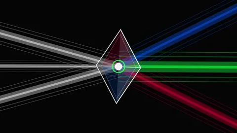 Prism Light Intersection Animation of Beams for Physics Education 스톡 동영상 333606432