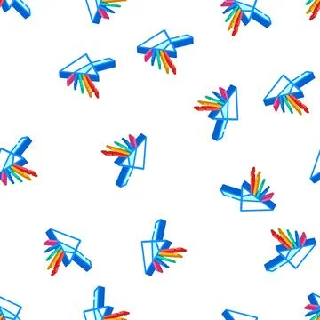 Prism light isometric icon seamless pattern 스톡 일러스트