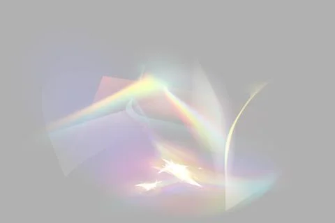 Prism light overlay with rainbow light effect, transparent flares of crystal Stock Illustration