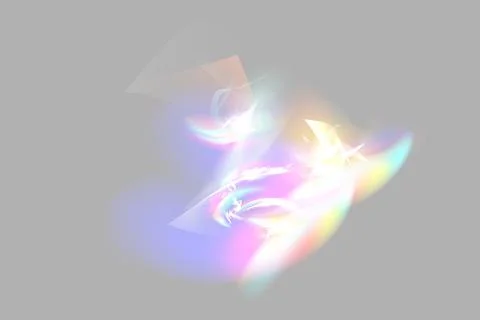 Prism light overlay with rainbow light effect, transparent flares of crystal Stock Illustration