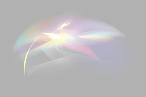 Prism light overlay with rainbow light effect, transparent flares of crystal Stock Illustration