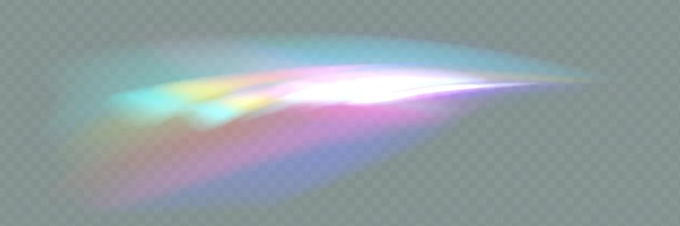 Prism light overlay with rainbow light effect, transparent flares of crystal 스톡 일러스트