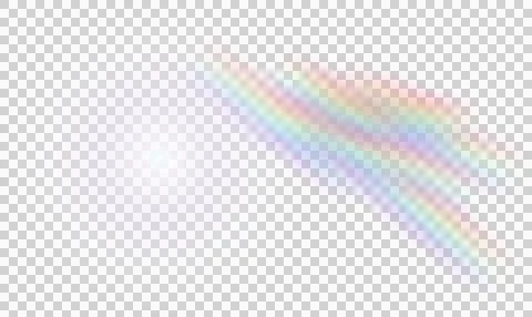 Prism light refraction effect and rainbow spectrum beam on clean white back.. Illustrazione stock