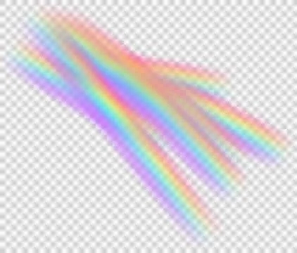 Prism light refraction effect casting diagonal rainbow spectrum. Soft glowi.. イラスト素材