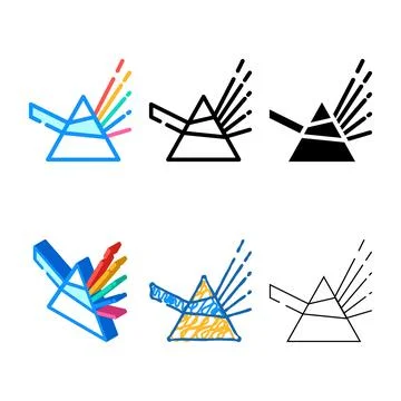 Prism multipack light color icon vector Stock Illustration