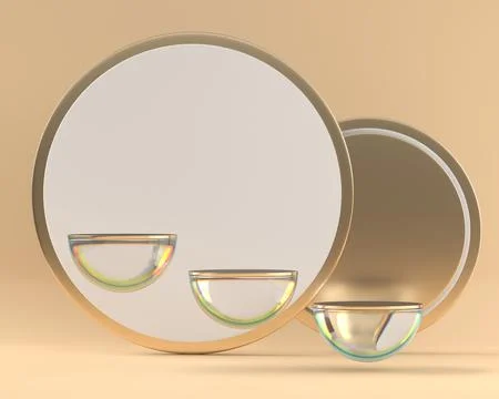 Prism product presentation podium platform mock-up 3d rendering Stock Photos