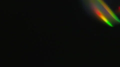 Prism Rainbow Light Flares Overlay on Black Background Stock Footage 203385664