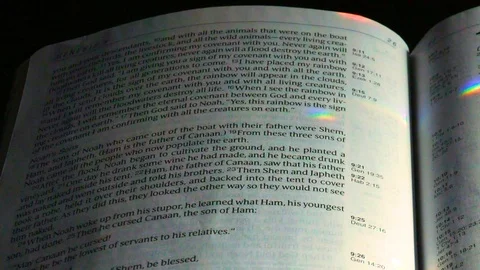 Prism Rainbows on Bible Stock Footage 104108297