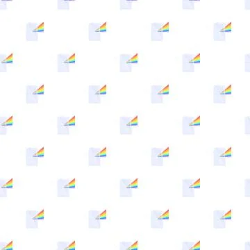Prism refracting light beam creating visible spectrum pattern Stock Illustration
