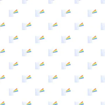 Prism refracting light creating rainbow spectrum seamless pattern イラスト素材