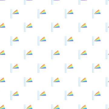 Prism refracting light creating a rainbow spectrum pattern イラスト素材