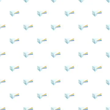 Prism refracting light separating into rainbow spectrum pattern Stock Illustration