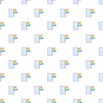 Prism refracting light separating into rainbow spectrum pattern Stockillustratie